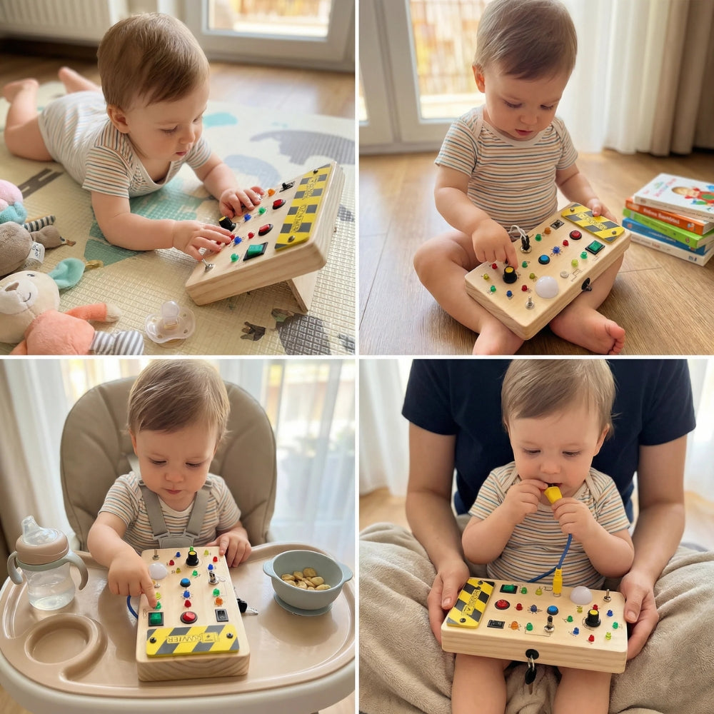 Tavola delle attività Montessori in legno