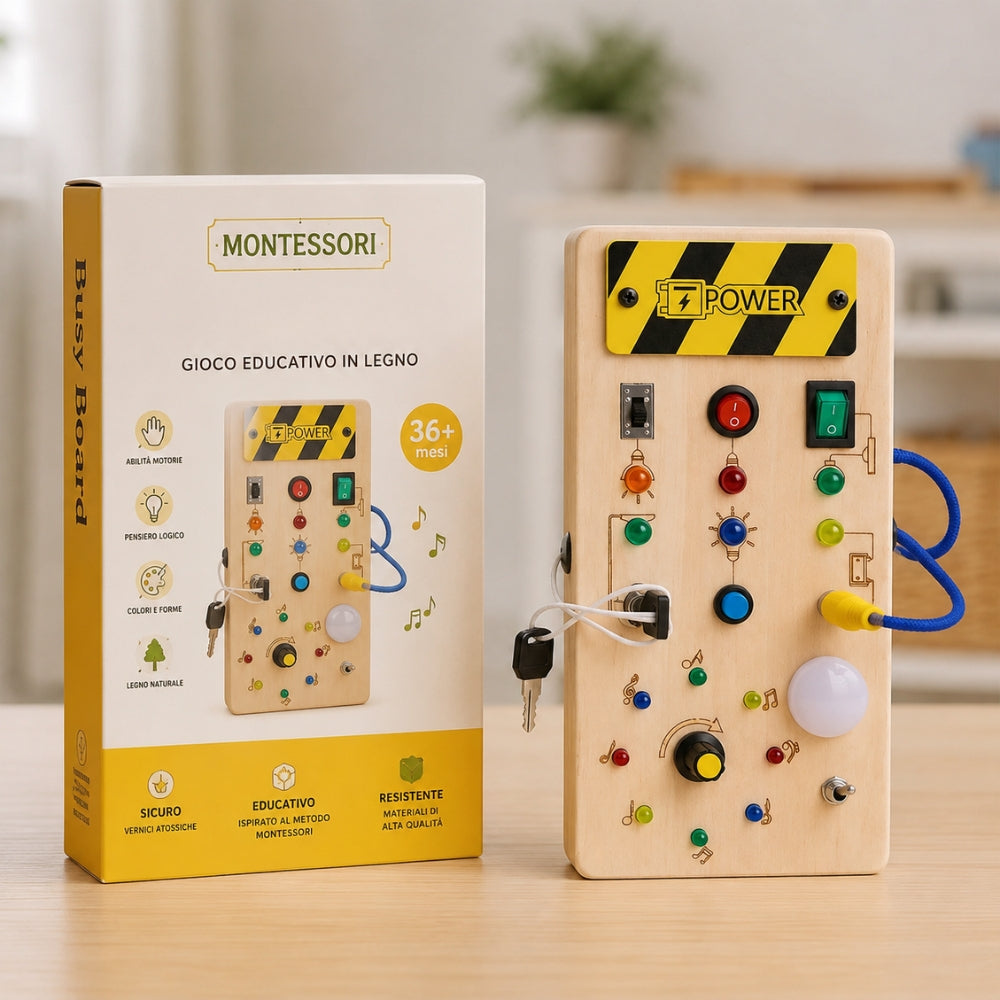 Tavola delle attività Montessori in legno